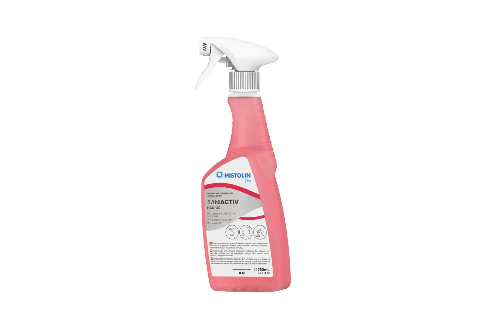 Mistolin Saniactiv HAC-40 | Detergente WC Anticalcário e Desinfetante 750ml